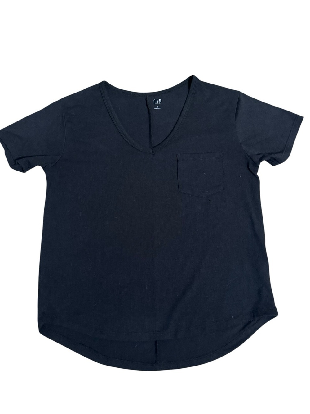 Gap Tee Shirt Pocket Front Black Size Small